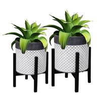 10 & 12 inches Planter with Stand Set of 2, Mid