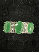 Beautiful Emerald ring set in sterling silver.