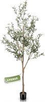 LYERSE 6ft Artificial Olive Tree Tall Fake Pottedk