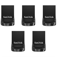 SanDisk 128GB 5-Pack Ultra Fit USB 3.1 Gen 1 Flash