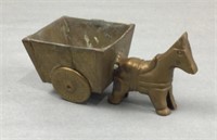 Cast iron horse and wagon