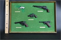 Miniature Toy Pistols/Revolvers Framed