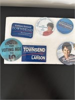 Lot of vintage political pins Kathleen Kennedy