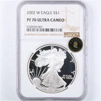 2002-W Proof Silver Eagle NGC PF70 UC