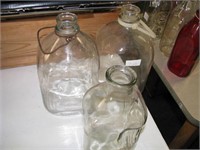 Glass milk bottles