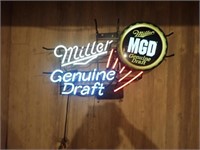 Miller MGD Neon Light - Works!  - 34"Wx21"H