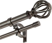 Brown Double Curtain Rods 72-144"