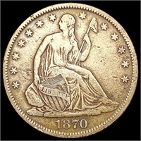 1870-S Seated Liberty Half Dollar LIGHTLY