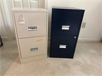 Two metal 2 drawer file cabinets