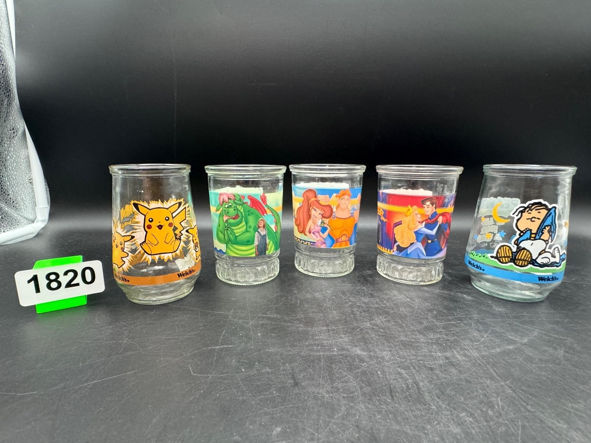 5 Collectable Jam Jars Disney Pokemon Peanuts