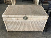 Rattan Trunk with Asian Inspired Metal Latch