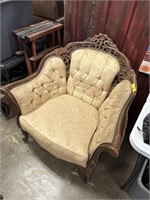 ANTIQUE PARLOR CHAIR VERY ORNATE