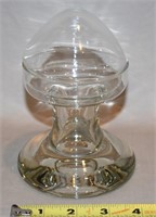 Vtg Mushroom Lidded Glass Apothecary Jar