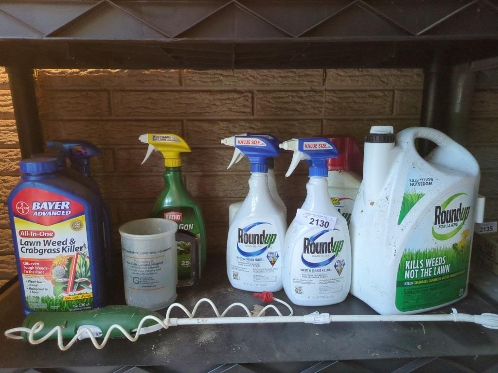 Weed killer, round up, etc whole shelf full of