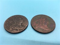 1806 (fair) & 1807 (almost good)  Large Cents