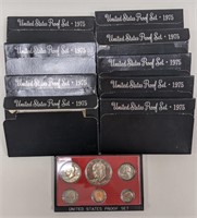 (9) 1975 U.S. Mint Proof Sets
