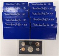 (10) 1971 U.S. Mint Proof Sets