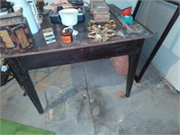 Antique wooden table stuff on top not included