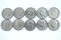 (10) Kennedy Half Dollars - Late 20th Century