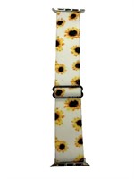 White Sunflower Elastic Smart Watch Band