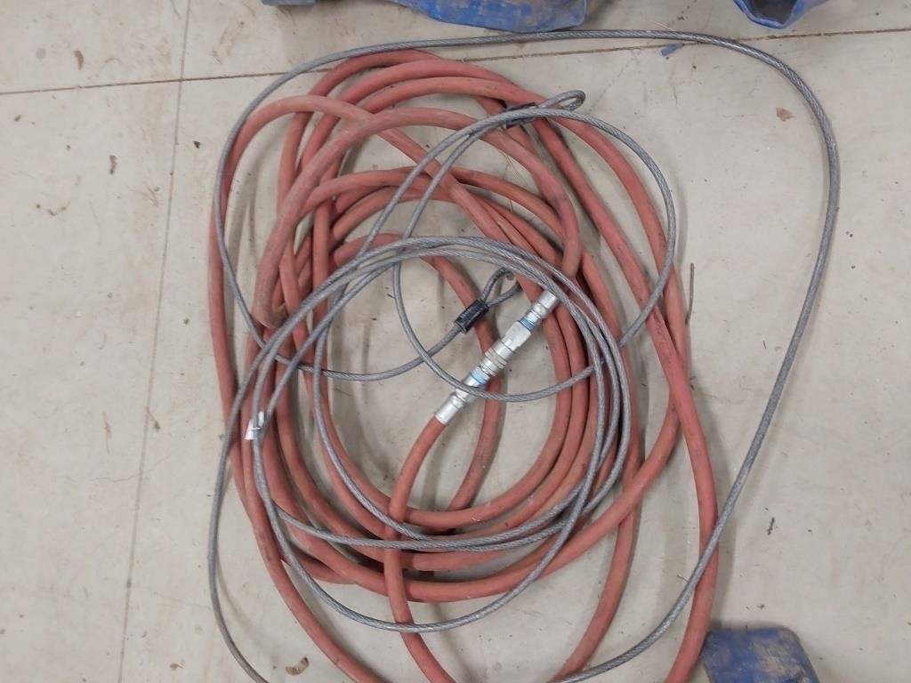 pneumatic air hose and steel cable