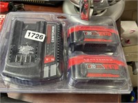 CRAFTSMAN BATTERY CHARGER W BATTERYS RETAIL $220