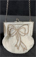 Vintage Beaded Bow Evening Bag