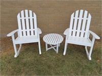 Patio Rocking Chairs and End Table