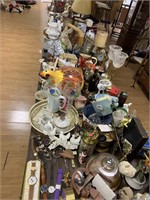 HUGE MISC SURPRISE LOT WITH CHINA/LAMP/WATCHES ETC