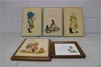 Holly Hobbie China 5 Wooden Plaques
