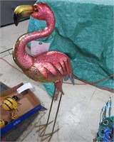 Metal Flamingo Planter Lawn Ornament