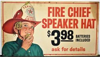 TEXACO FIRE CHIEF HAT ADVERTISING SIGN