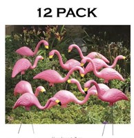 Bloem Pink Plastic Flamingos Garden Yard Stake Dec