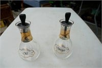 Pair Pyrex Oil & Vinegar Bottles