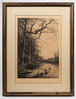 Adolphe Appian - Etching - Marsh of the Burbanche