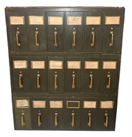 Industrial Metal & Brass Multi Unit File Cabinet