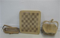 Wood Apple, Basket & Chess Board See Info