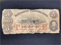 $3 Note Merchants & Planters Bank of Georgia