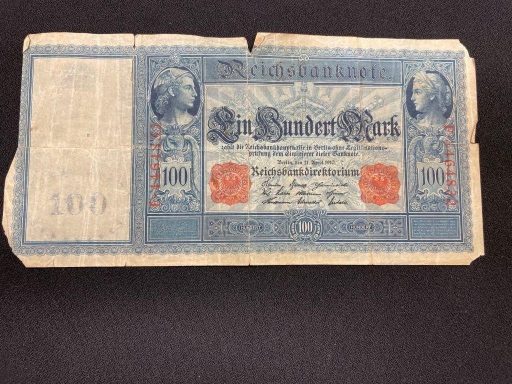 1910 German Reichmark Bank Note
