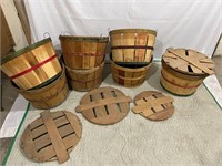 Vintage Wooden Fruit Baskets and LIds