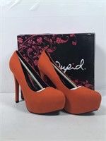 New Qupid Size 8 Orange Heels