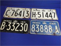 (4) 1960's Ontario License Plates
