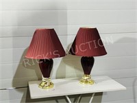 pair of table lamps & shades