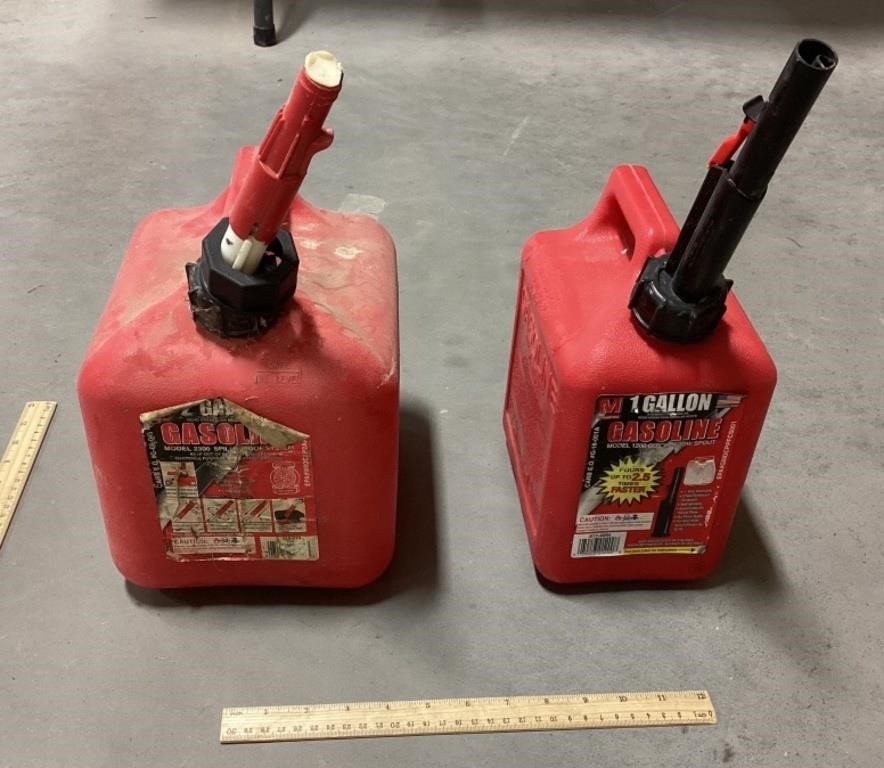 2 Empty Gas jugs-1 & 2 gal