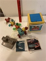 Vintage wood pull toy, Star Trek View Master and