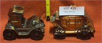 2 DIFF. METAL VEHICLE COIN BANKS