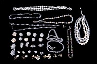 Vintage Crystal Rhinestone Pearl Jewelry
