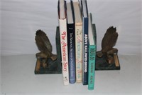 Eagle Book Ends with Americana Coffee Table Books