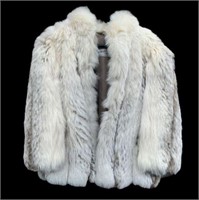 Women's White Fox Fur Jacket by Barth-Wind Furs.