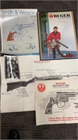 3 Ruger Posters (1 framed) , 1 Smith and Wesson